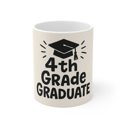 Graduation Celebration Ceramic Mugs | 4th Grade Graduate Gift | Personalized Mug | School Achievement Coffee Cup