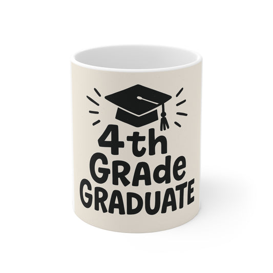 Graduation Celebration Ceramic Mugs | 4th Grade Graduate Gift | Personalized Mug | School Achievement Coffee Cup