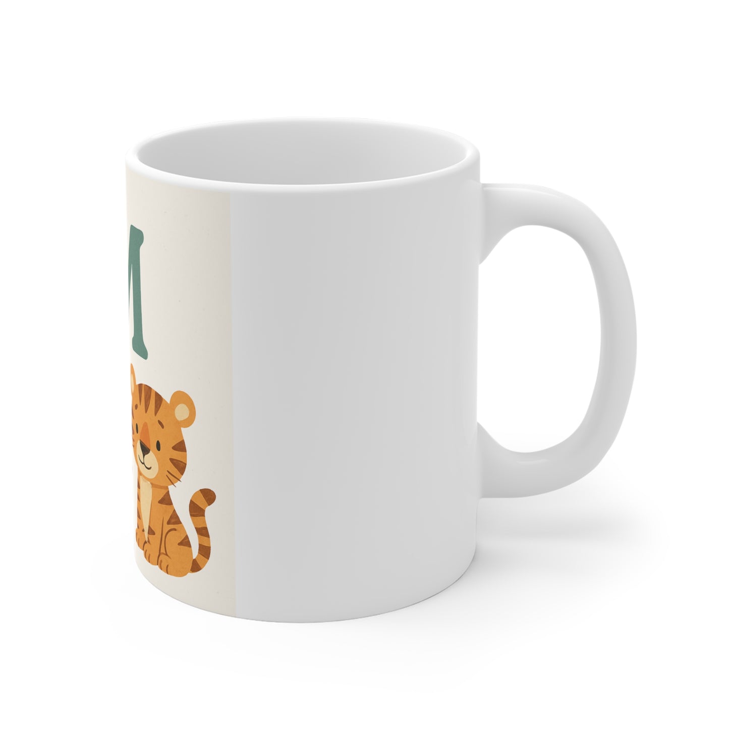 Personalized Kids' Ceramic Mug - Customized with Name, Fun Rocket and Tiger Design, Perfect for Birthdays, Gifts, Nursery Decor, and [...]
